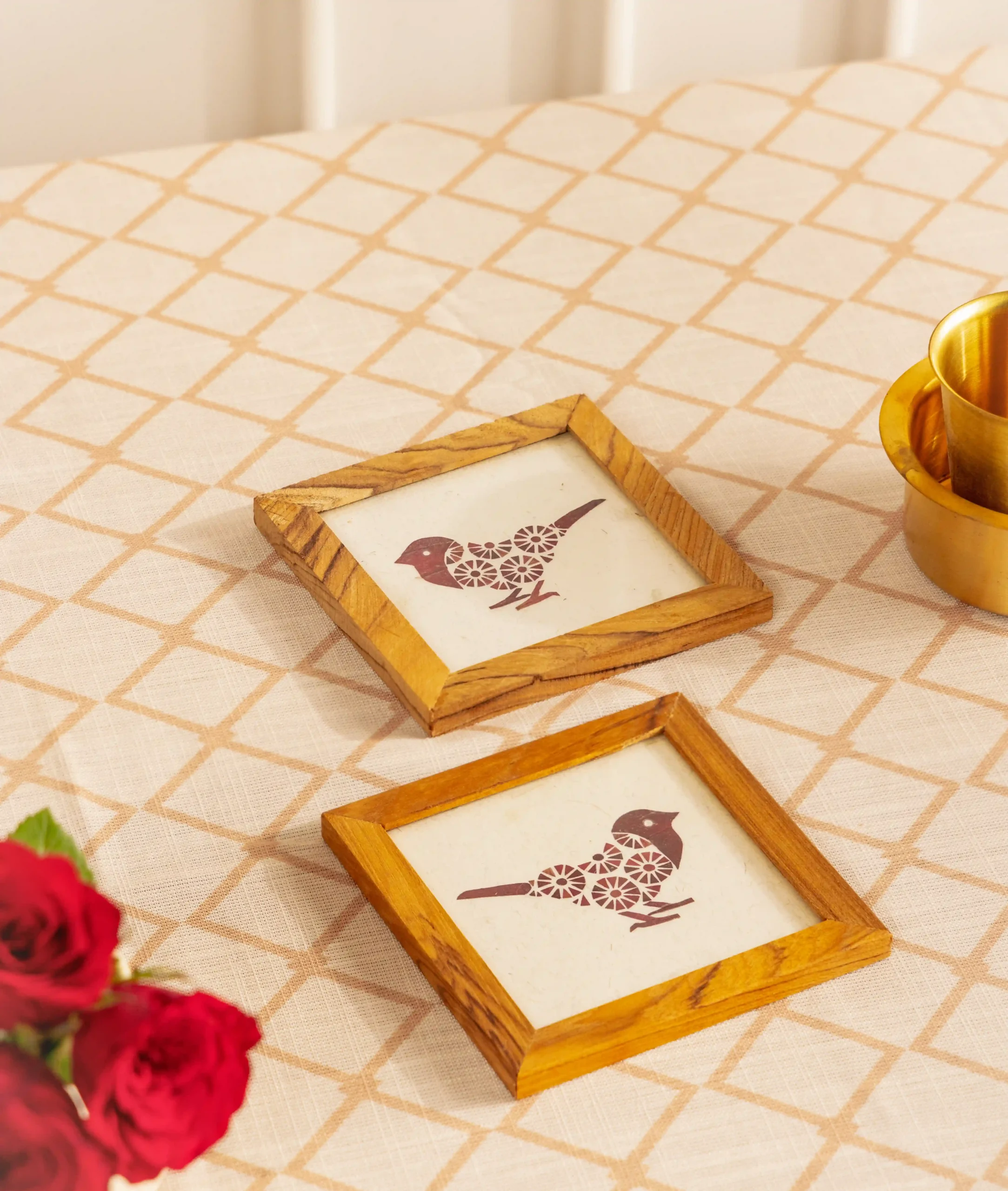 Harvest Sparrow Coasters ( Set of 2 )