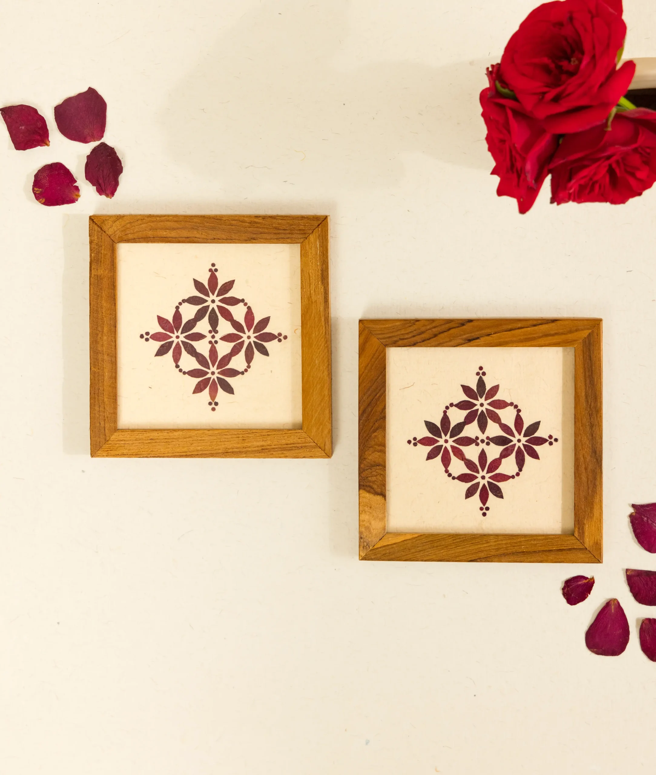 Petal Kolam Coasters ( Set of 2 ) - Image 2